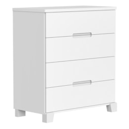 Cômoda Infantil Luna 4 Gavetas Branco Fosco - Reller Móveis