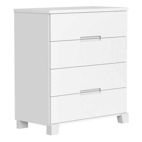Cômoda Infantil Luna 4 Gavetas Branco Fosco - Reller Móveis