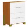 Cômoda Infantil Luna 4 Gavetas Branco Fosco/Savana - Reller Móveis