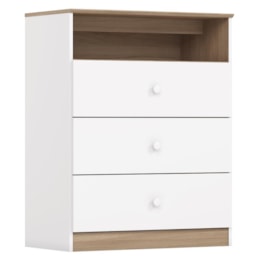 Cômoda Infantil Magia 3 Gavetas Branco/Jequitibá - Móveis Henn 