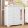 Cômoda Infantil New Katatau 1 Porta e 4 Gavetas Branco Brilho - Reller Móveis
