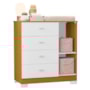 Cômoda Infantil New Katatau 1 Porta e 4 Gavetas Branco Fosco/Savana - Reller Móveis