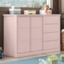 Cômoda Infantil Pérola com 2 Portas e 4 Gavetas Rosê - Phoenix Baby