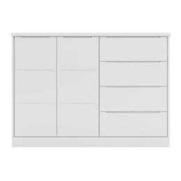 Cômoda Infantil Pietra com 2 Portas e 4 Gavetas Branco - PR Baby   Cômoda Infantil Pietra com 2 Portas e 4 Gavetas Branco - PR Baby