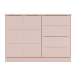 Cômoda Infantil Pietra com 2 Portas e 4 Gavetas Rosê - PR Baby   Cômoda Infantil Pietra com 2 Portas e 4 Gavetas Rosê - PR Baby