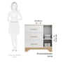 Cômoda Infantil Popy Retrô Plus 1 Porta com Janela e 3 Gavetas Branco Brilho/Amêndoa - Móveis Peroba
