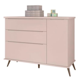 Cômoda Infantil Retrô Alice 1 Porta e 3 Gavetas Rosê - PR Baby  Cômoda Infantil Retrô Alice 1 Porta e 3 Gavetas Rosê - PR Baby