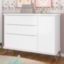 Cômoda Infantil Retrô Melinda 1 Porta e 3 Gavetas Branco - Phoenix Baby