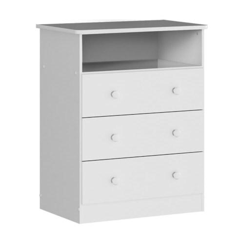 Cômoda Infantil Smim New 3 Gavetas Branco Brilho - Móveis Peroba