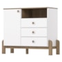 Cômoda Infantil Ternura 1 Porta e 3 Gavetas Branco/Jequitibá - Móveis Henn