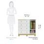 Cômoda Infantil Uli New 1 Porta e 4 Gavetas Branco Brilho/Amêndoa - Móveis Peroba