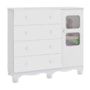 Cômoda Infantil Uli New 1 Porta e 4 Gavetas Branco Brilho - Móveis Peroba