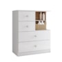 Cômoda Infantil Vanila 4 Gavetas Branco/Jequitibá - Móveis Henn