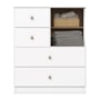 Cômoda Infantil Vanila 4 Gavetas Branco/Jequitibá - Móveis Henn