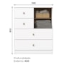 Cômoda Infantil Vanila 4 Gavetas Branco/Jequitibá - Móveis Henn