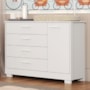 Cômoda Infantil Zaki 1 Porta e 4 Gavetas Branco Fosco - Reller Móveis