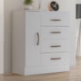 Cômoda Lite 1 Porta e 4 Gavetas Branco Brilho - Móveis Leão