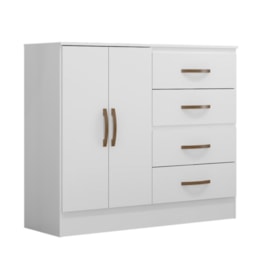 Cômoda Lite 2 Portas e 4 Gavetas Branco Brilho - Móveis Leão