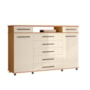 Comoda London 2 Portas 7 Gavetas Cinamon Touch/Off White – Demóbile