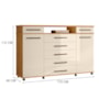 Comoda London 2 Portas 7 Gavetas Cinamon Touch/Off White – Demóbile