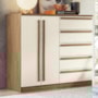 Cômoda Málaga Gold 2 Portas e 5 Gavetas Jatobá/Areia - Santos Andirá