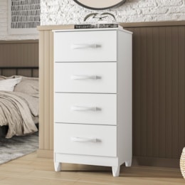 Cômoda Mobi 4 Gavetas Flex Branco Fosco - Móveis Albatroz Cômoda Mobi 4 Gavetas Flex Branco Fosco - Móveis Albatroz