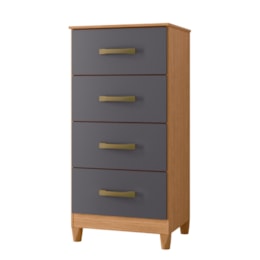 Cômoda Mobi 4 Gavetas Freijó/Titanium - Móveis Albatroz Cômoda Mobi 4 Gavetas Freijó/Titanium - Móveis Albatroz