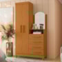 Cômoda New Capri 2 Portas e 4 Gavetas Cinamomo com Espelho - Móveis Albatroz