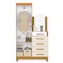 Cômoda New Capri 2 Portas e 4 Gavetas Cinamomo/Off White com Espelho - Móveis Albatroz