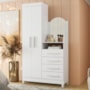 Cômoda New Capri 2 Portas e 4 Gavetas Quadriflex Branco com Espelho - Móveis Albatroz