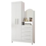 Cômoda New Capri 2 Portas e 4 Gavetas Quadriflex Branco com Espelho - Móveis Albatroz