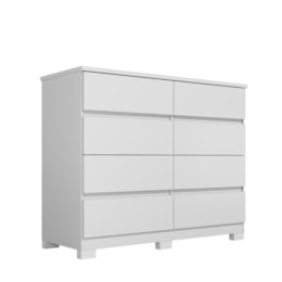 Cômoda Roma 8 Gavetas Branco com Pés - Santos Andirá