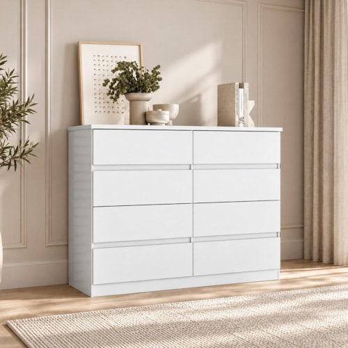 Cômoda Roma 8 Gavetas Branco - Santos Andirá