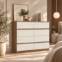 Cômoda Roma 8 Gavetas Jatobá/Areia - Santos Andirá