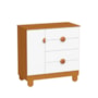 Cômoda Sapateira Apolo 1 Porta e 4 Gavetas Branco Fosco/Savana - Reller Móveis