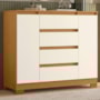 Cômoda Sapateira Atena 2 Portas e 4 Gavetas Cinamomo/Off White - Móveis Albatroz