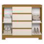 Cômoda Sapateira Atena 2 Portas e 4 Gavetas Cinamomo/Off White - Móveis Albatroz