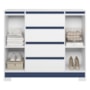 Cômoda Sapateira Atena 2 Portas e 4 Gavetas Quadriflex Branco/Azul - Móveis Albatroz