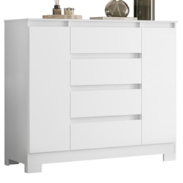 Cômoda Sapateira Atena 2 Portas e 4 Gavetas Quadriflex Branco - Móveis Albatroz