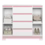 Cômoda Sapateira Atena 2 Portas e 4 Gavetas Quadriflex Branco/Rosa - Móveis Albatroz