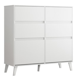 Cômoda Sapateira Dora 2 Portas e 4 Gavetas Branco - Móveis Albatroz