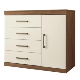 Cômoda Sapateira Havana Plus 1.4 com Porta e 4 Gavetas Jatobá/Areia - Santos Andirá Cômoda Sapateira Havana Plus 1.4 com Porta e 4 Gavetas Jatobá/Areia - Santos Andirá