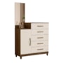 Cômoda Sapateira Lisboa 5 Gavetas com Espelho Castanho Wood/Off White - Moval 