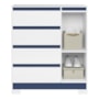 Cômoda Sapateira Olímpia 1 Porta e 4 Gavetas Quadriflex Branco/Azul - Móveis Albatroz