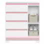 Cômoda Sapateira Olímpia 1 Porta e 4 Gavetas Quadriflex Branco/Rosa - Móveis Albatroz