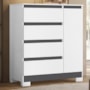Cômoda Sapateira Olímpia 1 Porta e 4 Gavetas Quadriflex Branco/Titanium - Móveis Albatroz