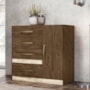 Cômoda Sapateira Vênus 1 Porta e 4 Gavetas Castanho Wood/Avelã - Moval