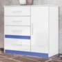 Cômoda Sapateira Vênus 1 Porta e 4 Gavetas Flex Branco/Azul - Moval