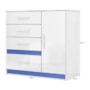 Cômoda Sapateira Vênus 1 Porta e 4 Gavetas Flex Branco/Azul - Moval