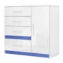Cômoda Sapateira Vênus 1 Porta e 4 Gavetas Flex Branco/Azul - Moval